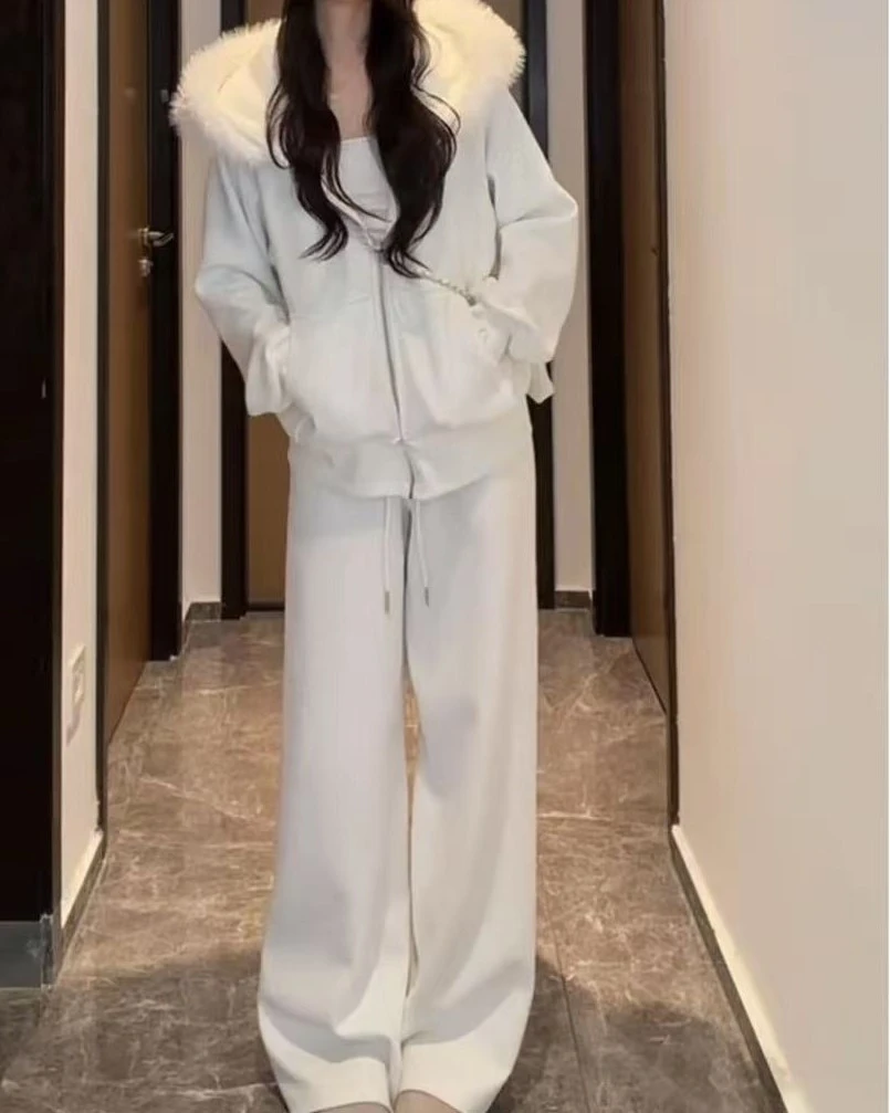 【以直播间展示为准】阔腿韩版卫衣休闲运动套装早秋运动加绒连帽