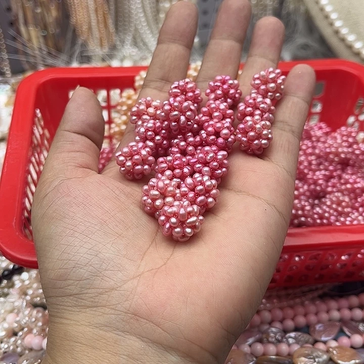 未镶嵌玛瑙/玉髓珠宝半成品3个珍珠花