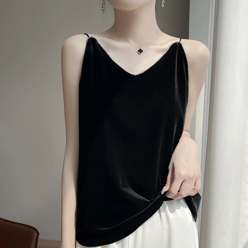 通勤设计感打底吊带百搭无袖大码背心黑色性感夏季韩版宽松型