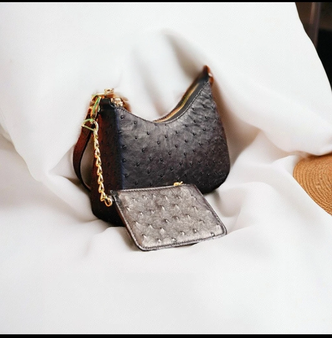 鸵鸟皮手提斜挎包