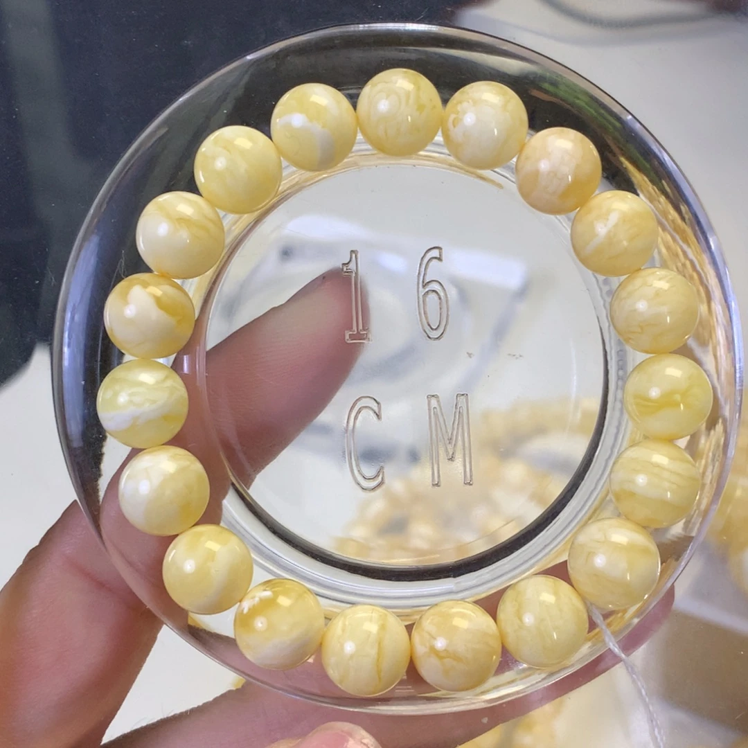 蜜蜡未镶嵌手串俄料浓实蜡百花蜜10.3mm10.8g