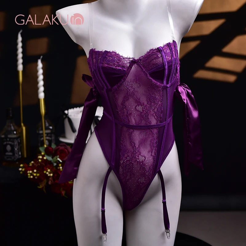 【GALAKU】性感禁欲系甜美制服情调趣聚拢无痕蕾丝睡衣