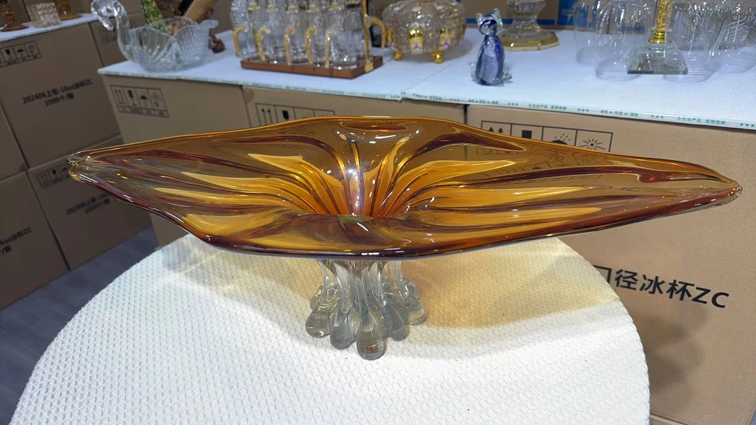 泰丰外贸孤品花瓶花器金色果盘