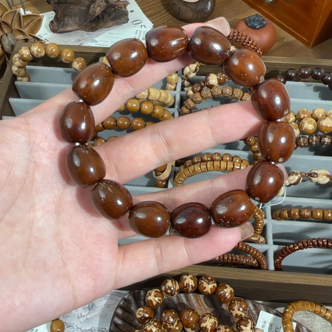 紫金鼠手串14.6高密红油枣珠