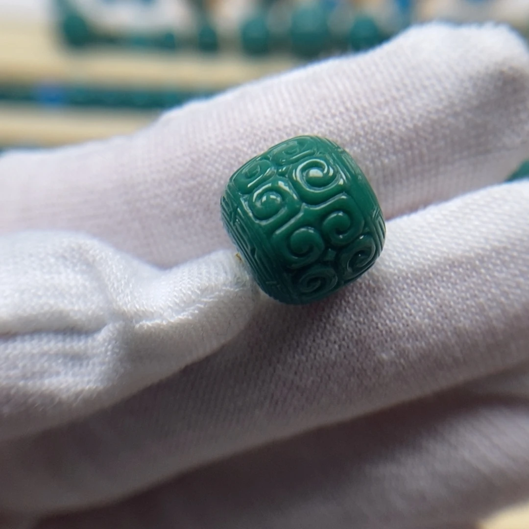绿松石未镶嵌珠宝奇石回纹老型12.7mm