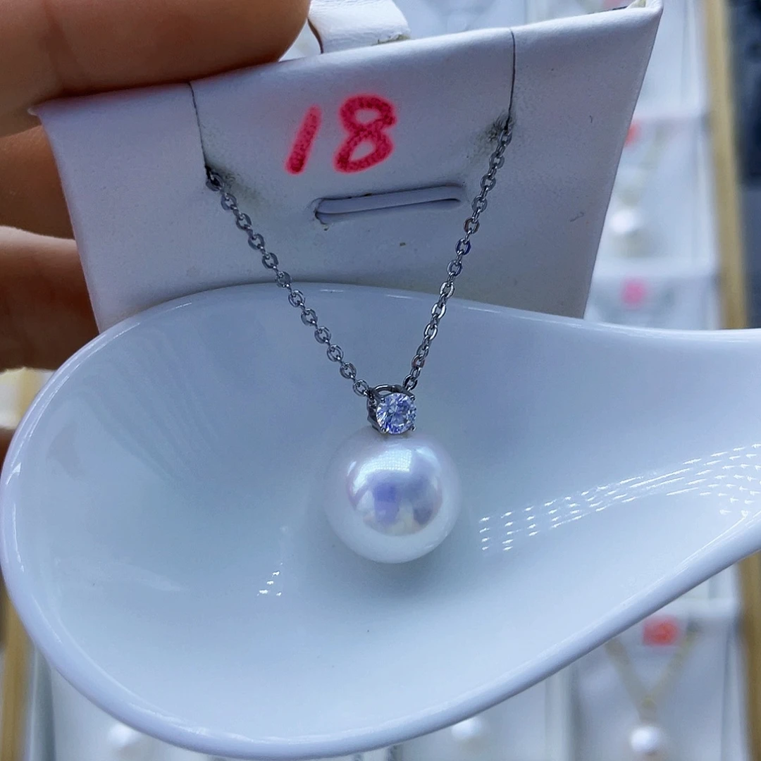 吊坠(不含链)18K金镶嵌淡水珍珠