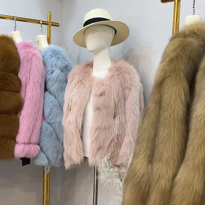 腹毛粉色进口芬兰狐狸毛