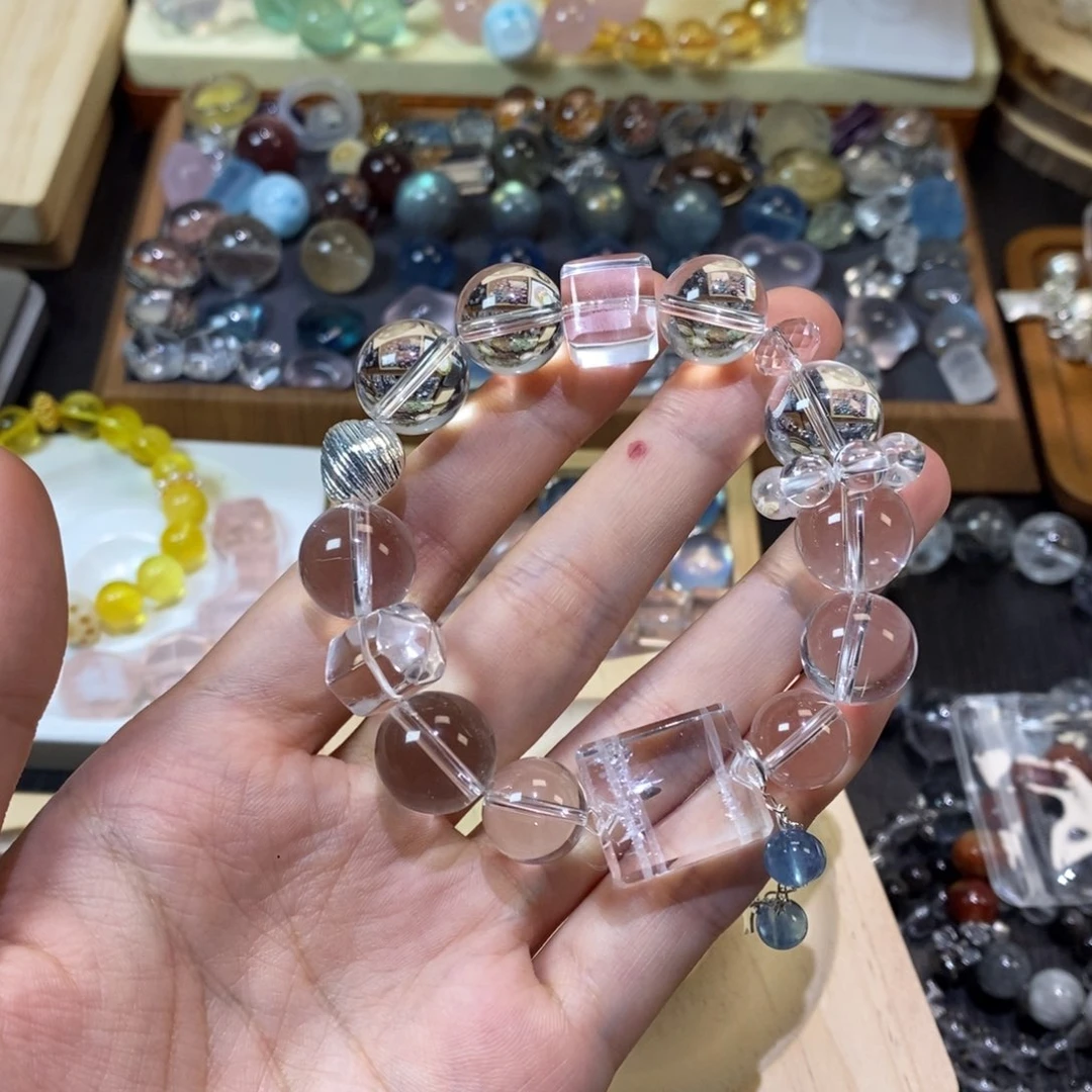 水晶手链银S925镶嵌听***眠