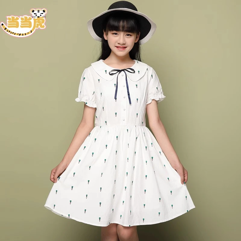 中大童女装女童裙子夏装2025新款女孩初中学生夏季连衣裙洋气217