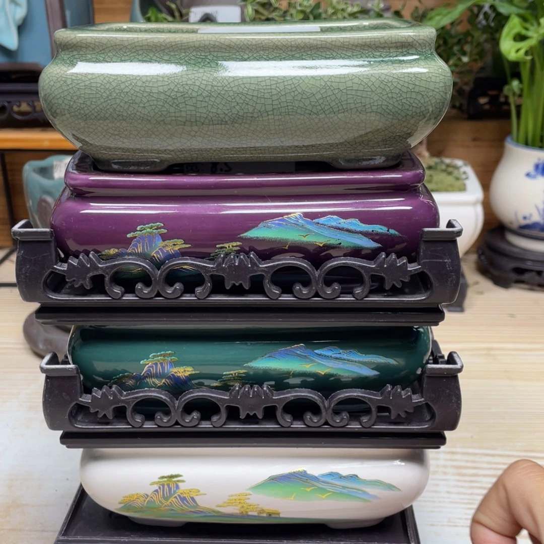 紫砂茶杯陶瓷艺术花盆陶瓷