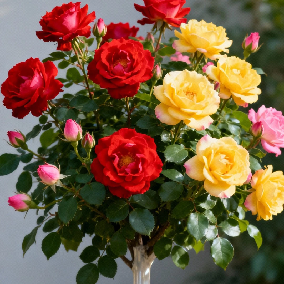 连盆带土月季，高六十公分，粗一公分