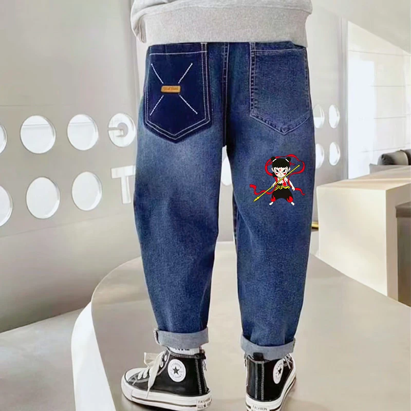 中大童春款牛仔裤韩版时尚2025年新款百搭男女童【哪吒高定潮流】