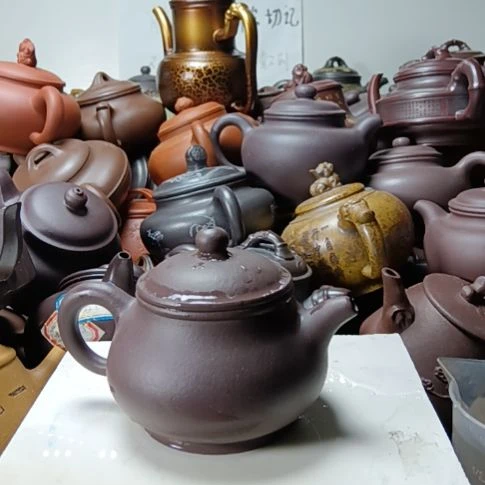 茶壶紫砂宜兴原矿天青柴烧手工250CC宗紫砂