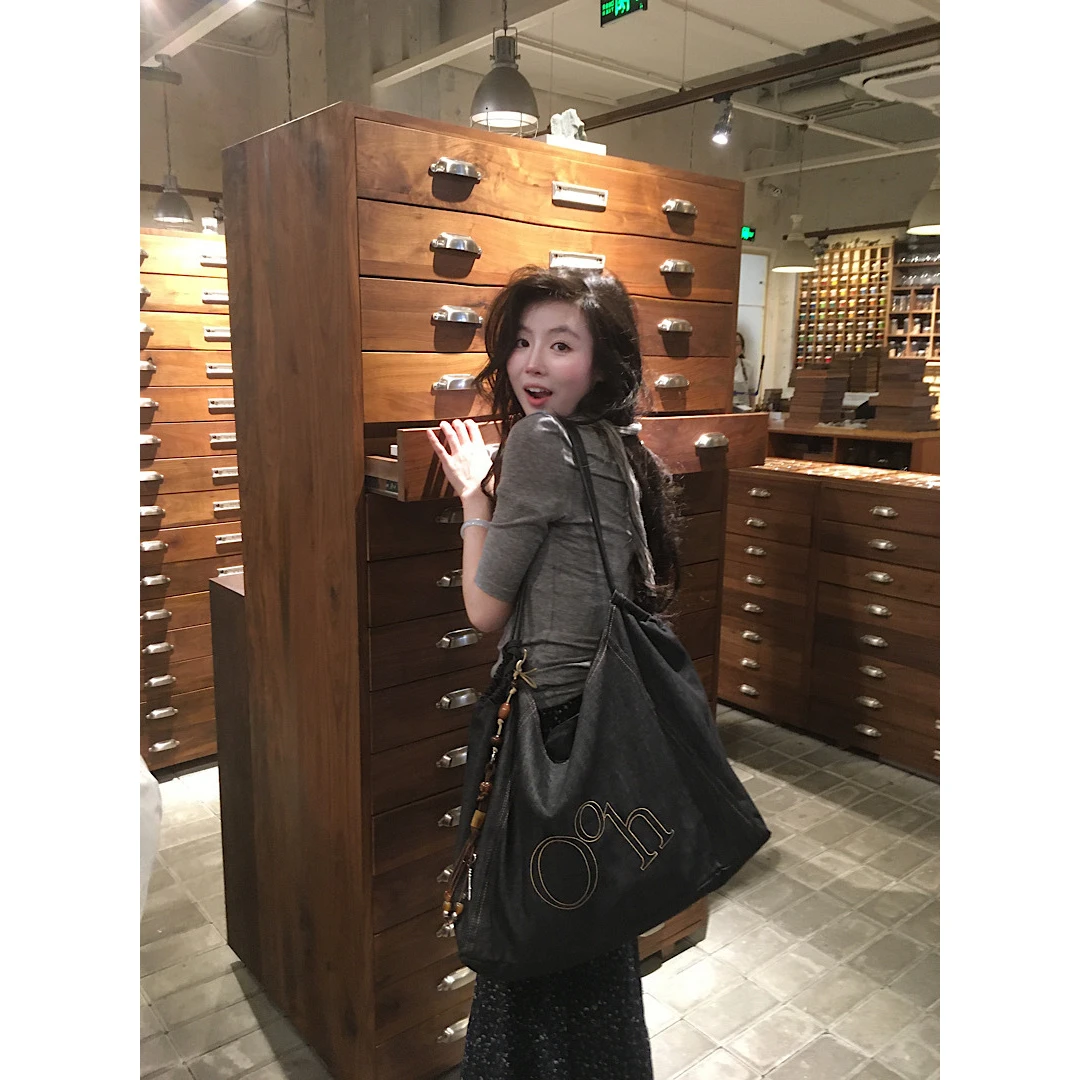 纯欲风韩版简约方领中长袖T恤女装复古高腰百搭碎花半身裙两件套