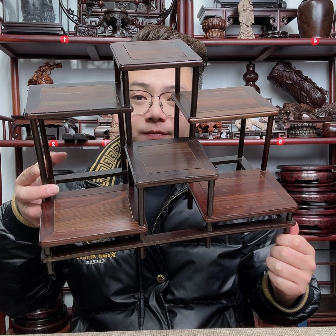 大红酸枝工艺品底座