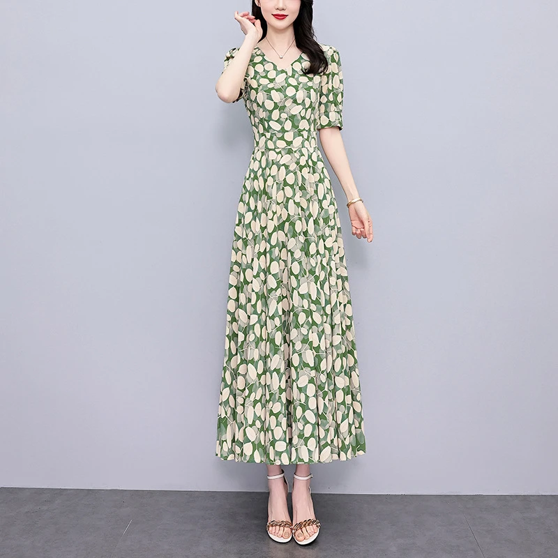 lzl7579大码女装2025夏季新款时尚宽松胖mm收腰显瘦碎花连衣裙女