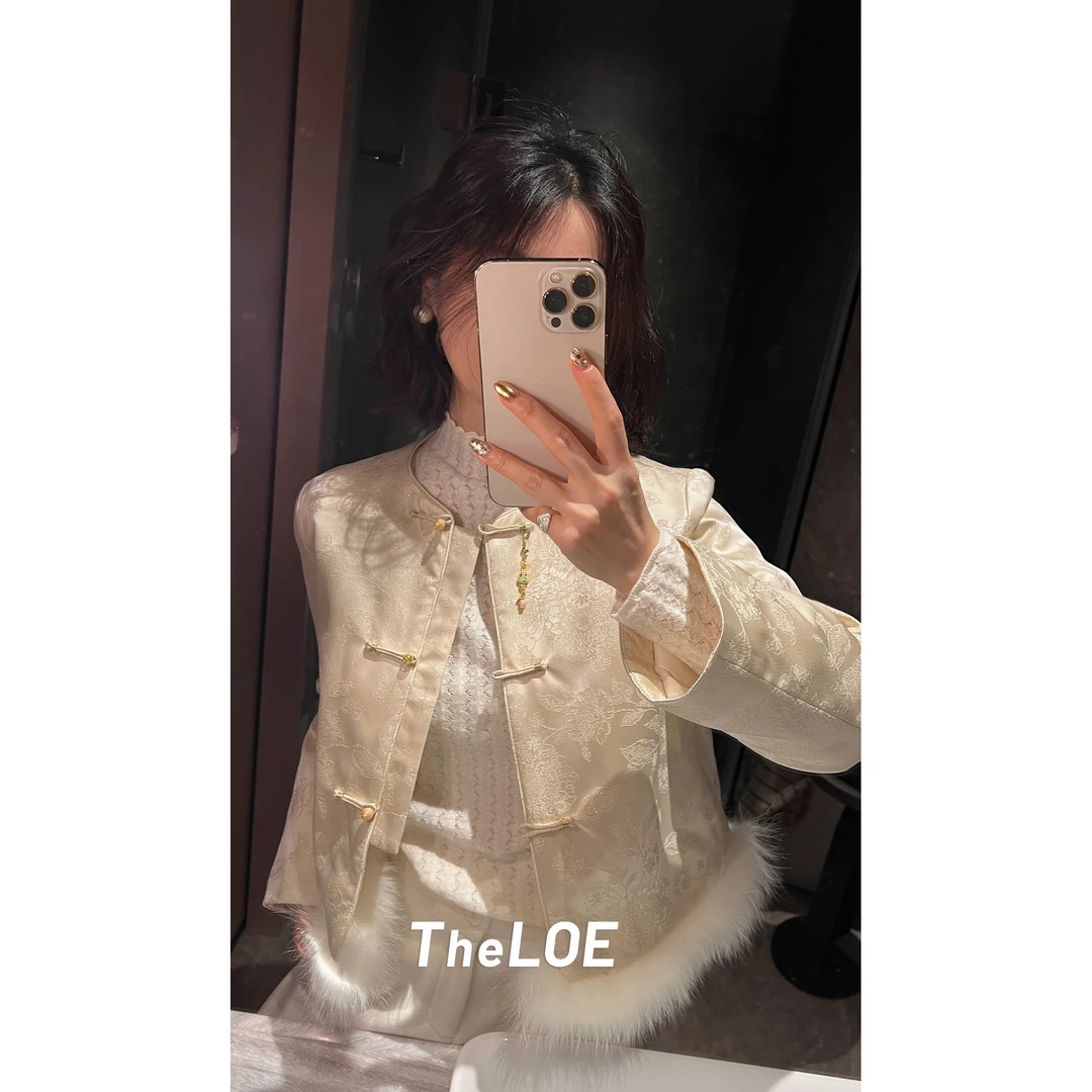 TheLOE/【织金今朝狐狸毛中式老钱90大白鹅】鹅绒548g外套#LE-33562