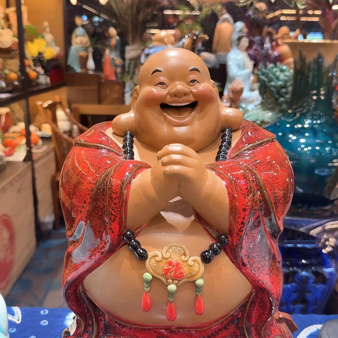 喜***家有机玻璃恭喜笑佛40高