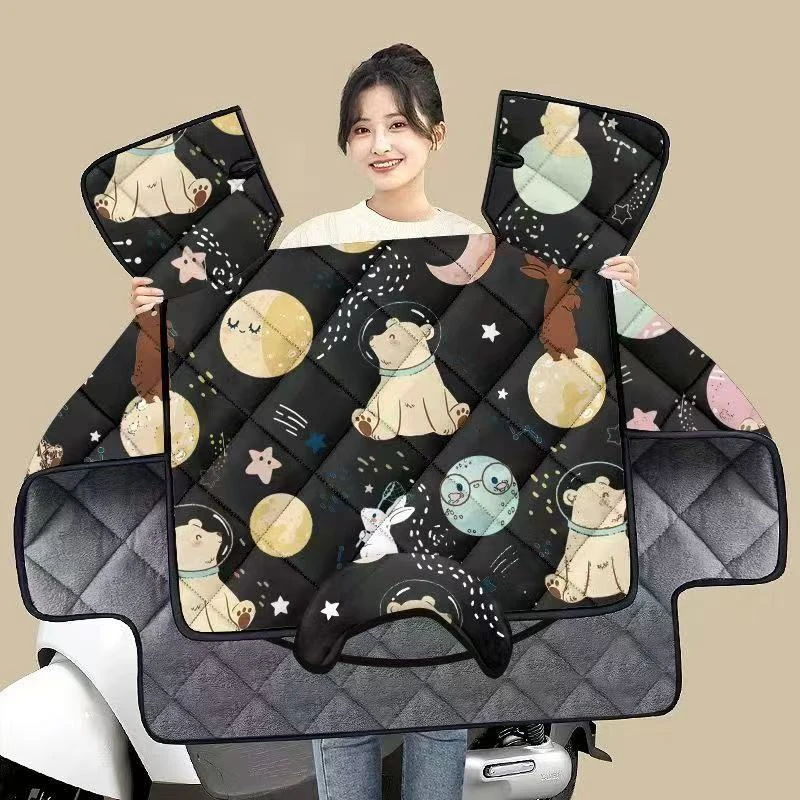 电动车挡风冬季加绒加厚电瓶车加大防水防风