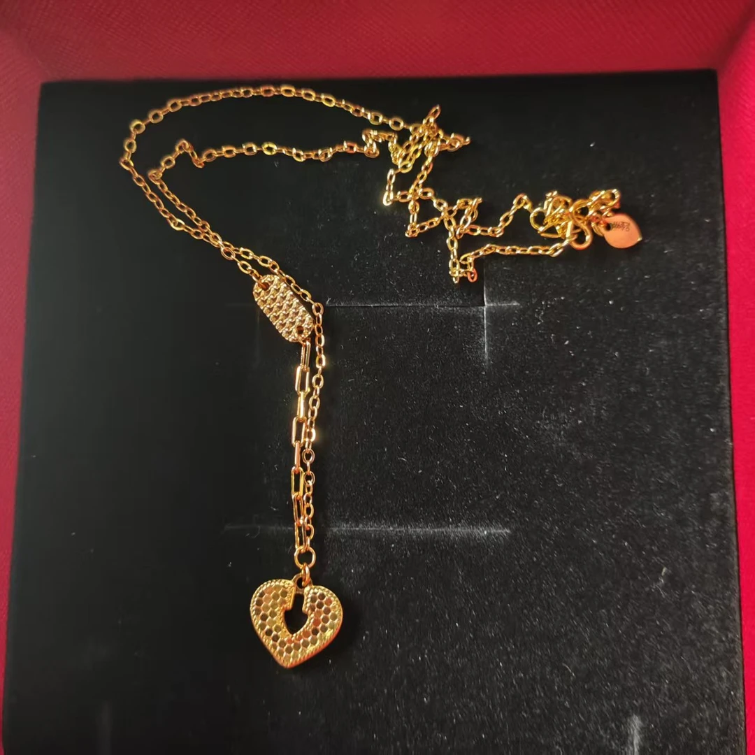 南顺严选999--龙鳞爱心项链c124