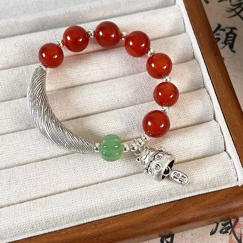 铜合金手链 原创设计款新中式国风红色手串手链民族风1236