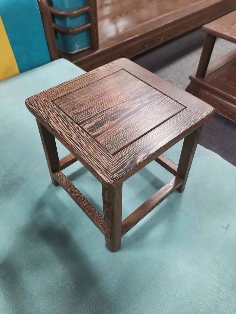 国标红木大叶鸡翅木小方凳
