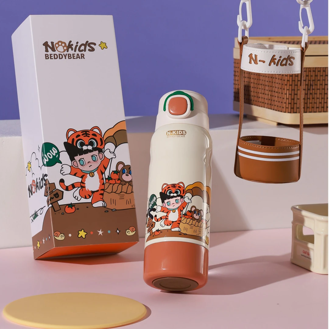 杯具熊530ml熊孩子杯宝宝吸管双3饮保温杯儿童专用学生水杯成人杯