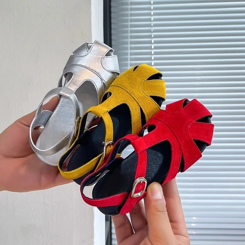 ABC夏季新款儿童鞋洋气韩版女童凉鞋洋气镂空公主鞋软底罗马凉鞋