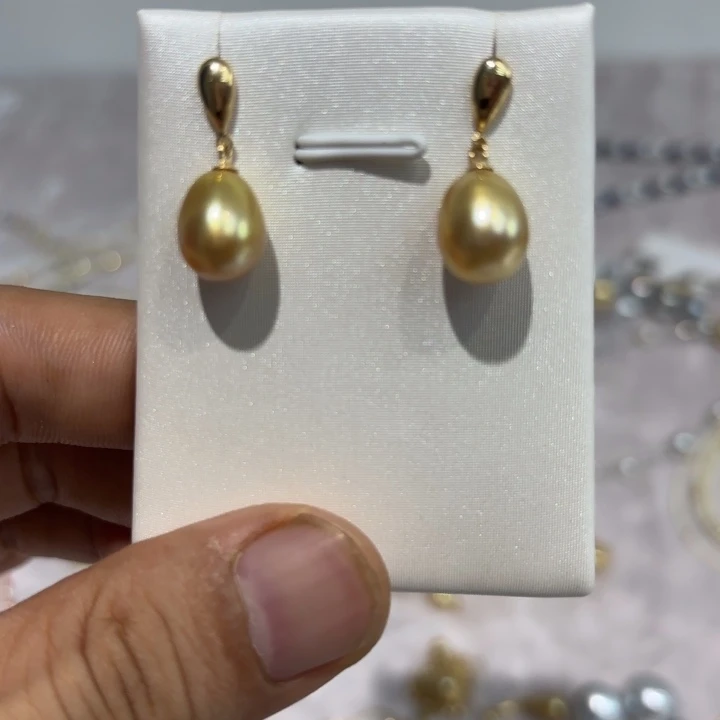 18K金镶嵌耳饰海水珍珠