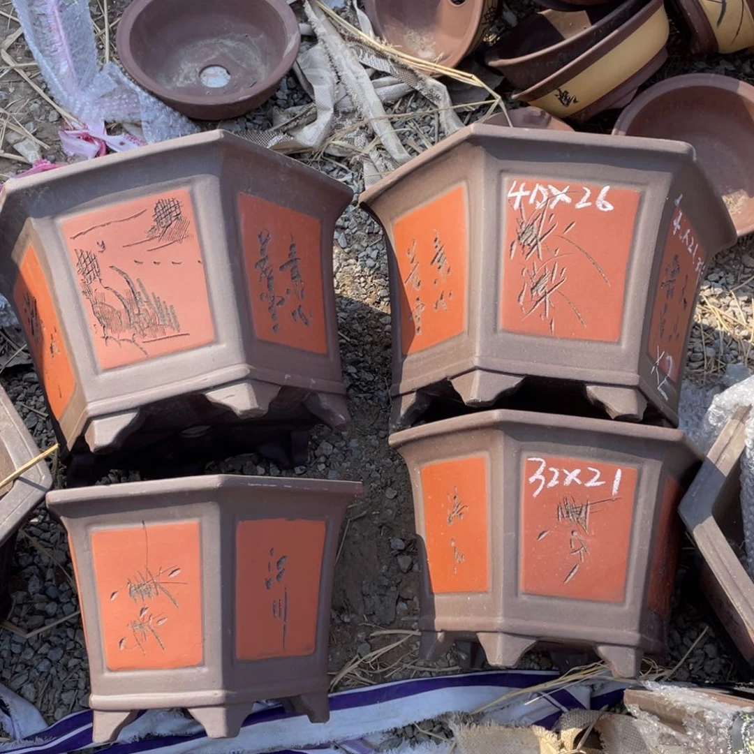 紫砂六角 俩套 四只