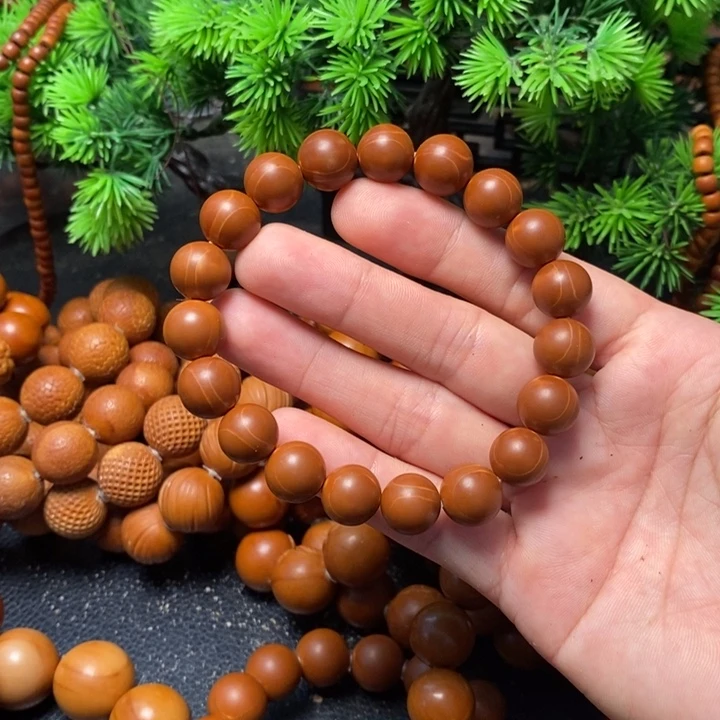 橄榄核手串1.15红料光珠