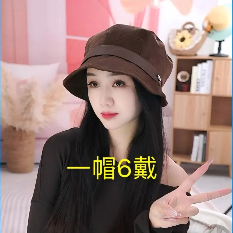 25年新款秋季女一帽六戴大帽檐渔夫帽可折叠遮阳防晒拍照秋游必备