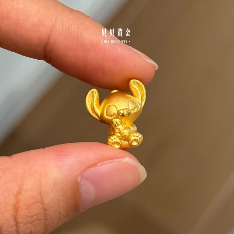 贝贝黄金 足金999 抱花史金仔 素金 转运珠 103