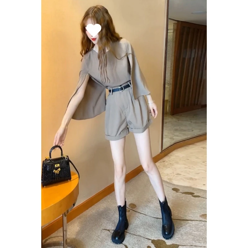 御姐时尚套装女夏季新款炸街洋气气质女神范小香风阔腿短裤两件套