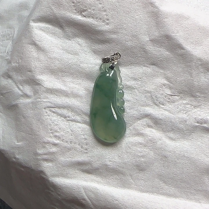 翡翠银S925镶嵌颈饰天然缅甸翡翠A货