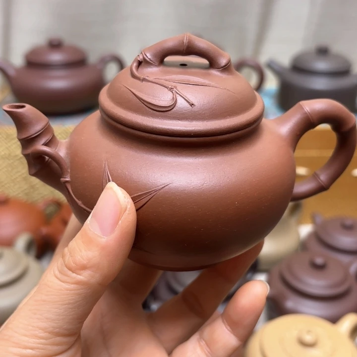 紫砂茶壶紫泥微微瑕全手工制作