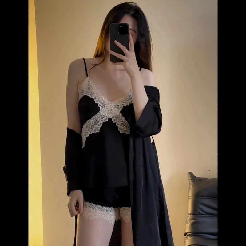 LG【月光芭蕾】高定轻奢睡衣2025新款网红套装短款吊带家居服