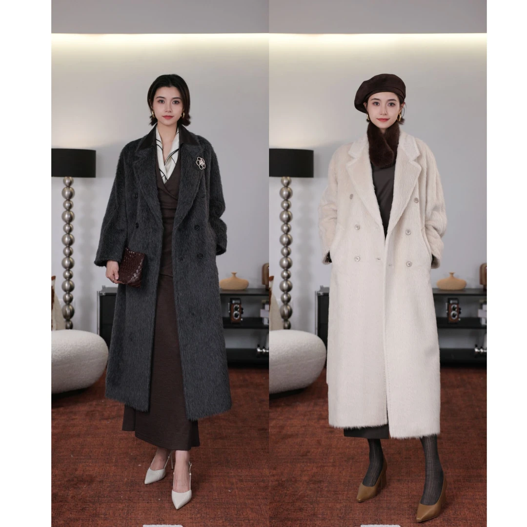 LYNEE【金标系列】新 意大利进口TEXCO苏力羊驼毛801大衣LGD2FAW244