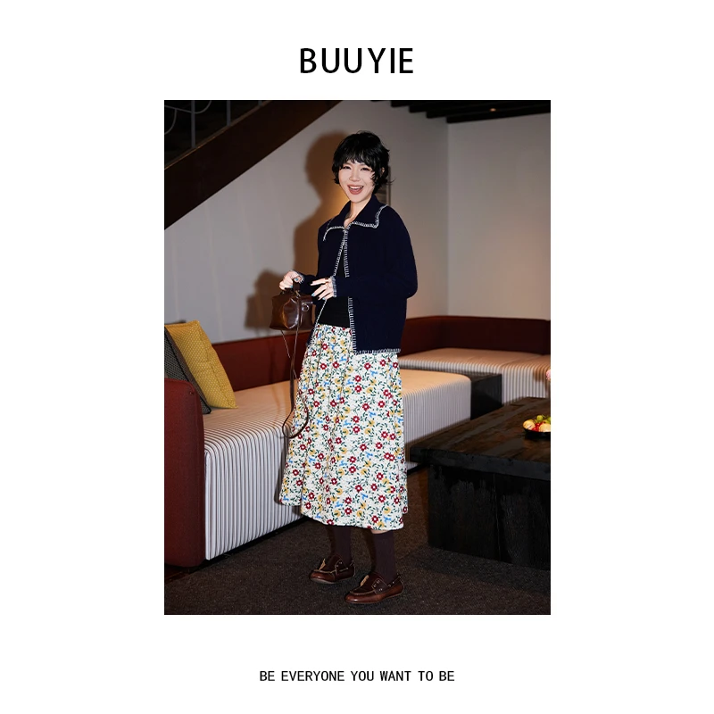 BUUYIE 25SS【满船清梦】小众设计师款时髦碎花半身裙 250862