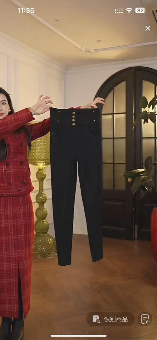 微弹小脚裤高腰水洗铅笔裤牛仔裤长裤裤子直筒显瘦