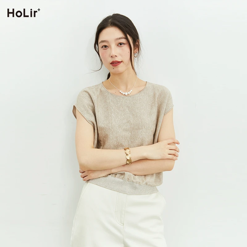 【精纺丝麻绒短袖】老钱顶奢混纺无袖套头衫7558