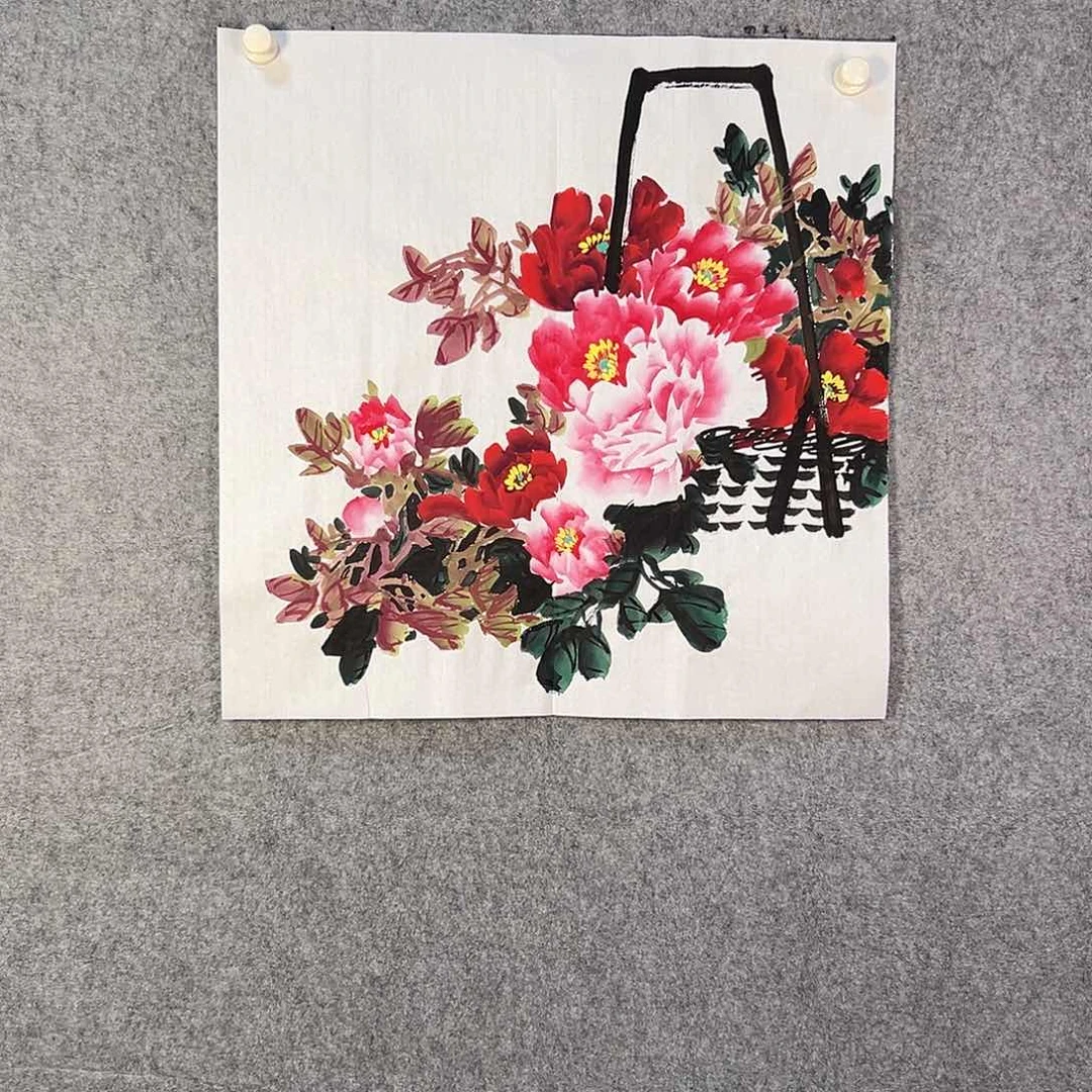国画126 花鸟和蝴蝶都在等待它