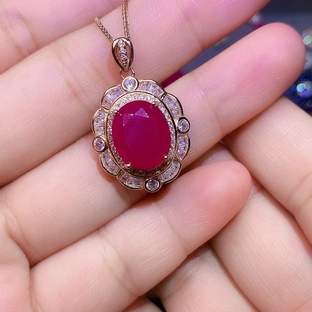 颈饰银S925镶嵌红宝石