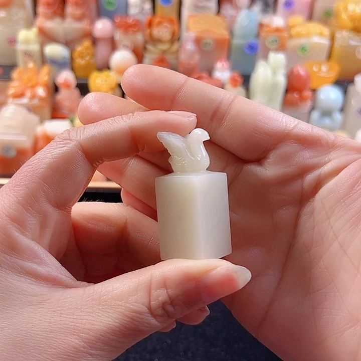 老挝石印石1.8厘米，天鹅，包刻