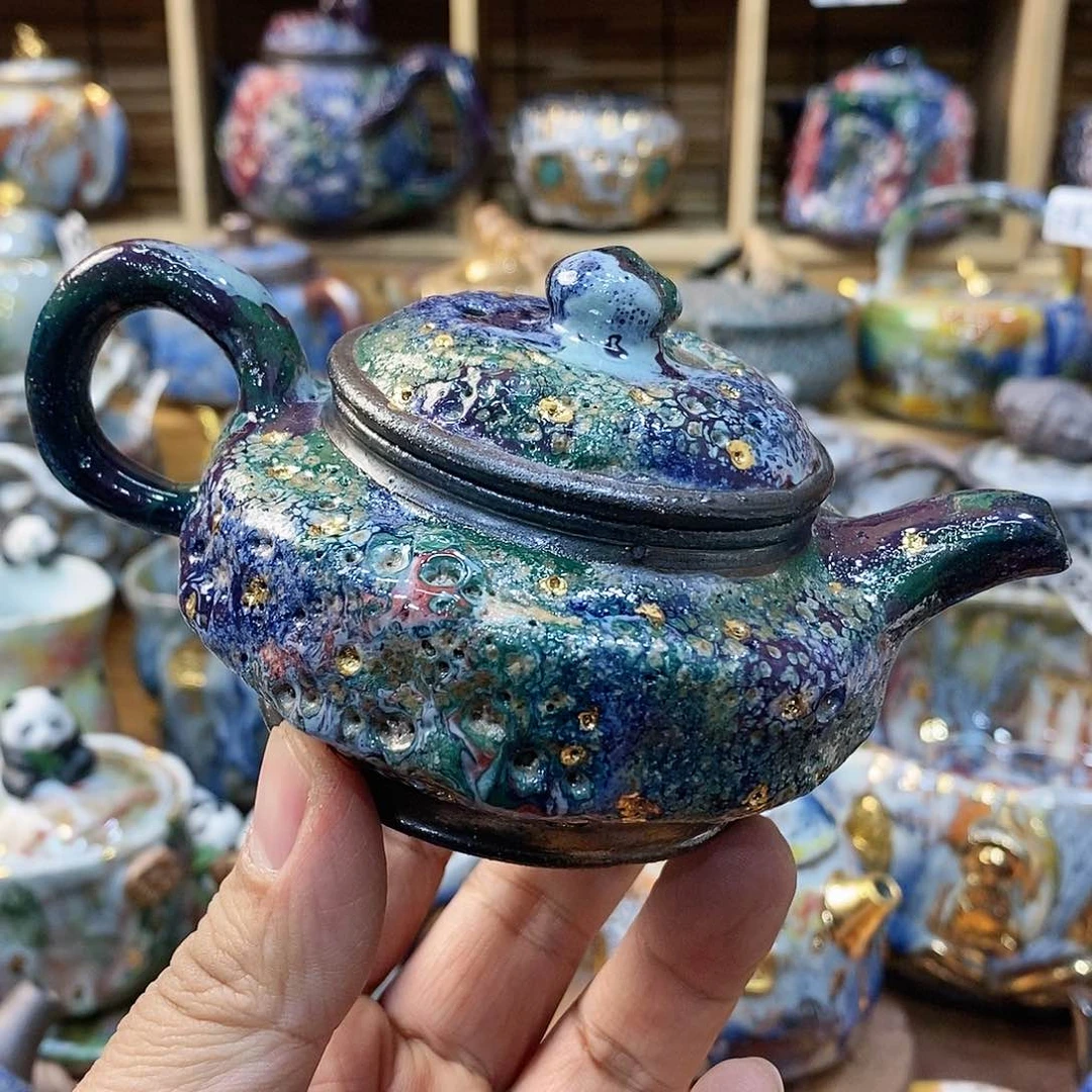 粗陶志野柴烧茶器