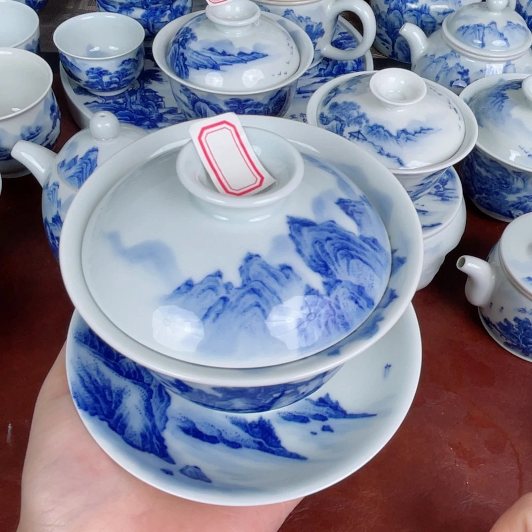 手工手绘青花，青花