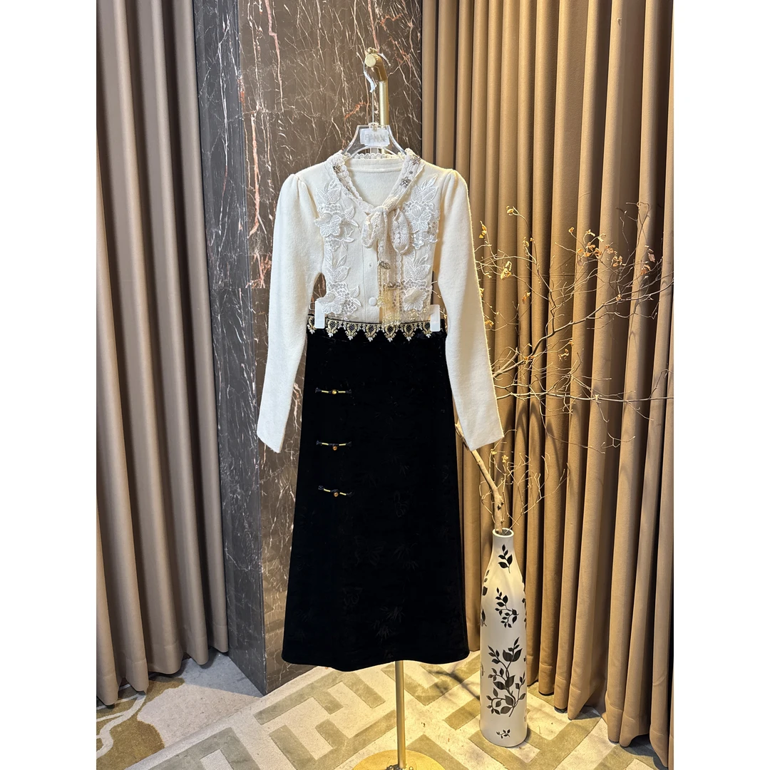 芙娜妮轻奢秋冬新款法式优雅气质套装复古显瘦名媛女装F2510188