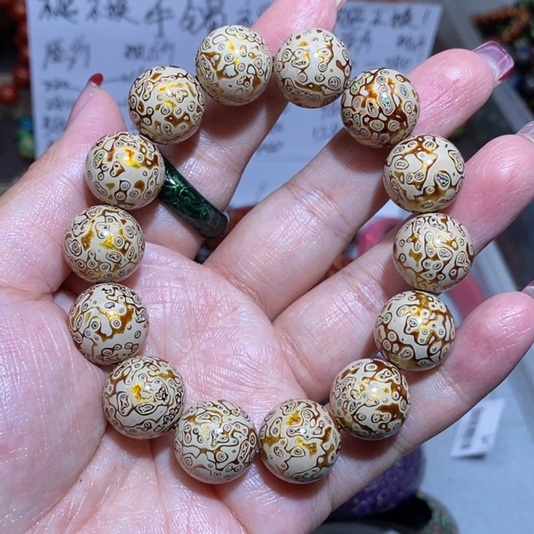 大漆珠1.5白金手串细欧款