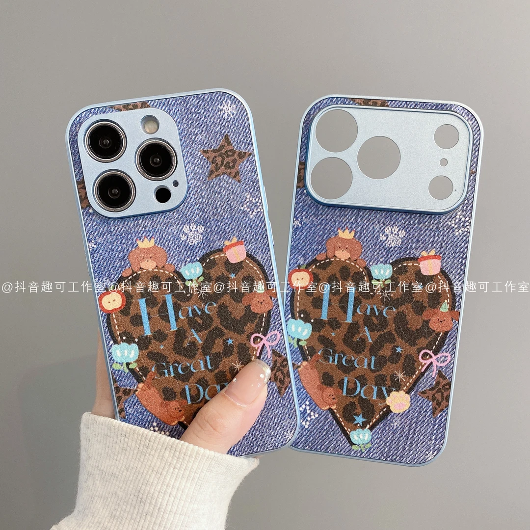 金属皮革适用iphone17promax苹果16手机壳15/14/13/12/11华为潮狗