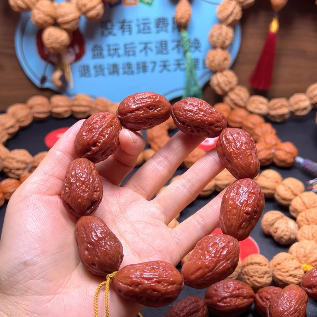 澧***兰文玩核桃吊坠红皮大枣21